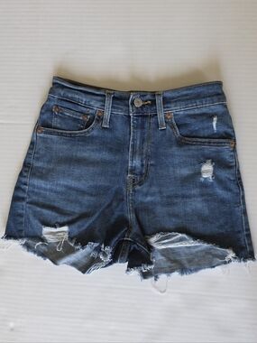 Levi's Distressed Cutoff Jean Shorts Grunge Festival Y2K High Rise DEMIN Summer